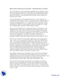 Mass media Influences on Sexuality - Introduction to Women Studies - Lecture Notes