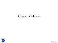 Gender Violence - Introduction to Women Studies - Lecture Slides