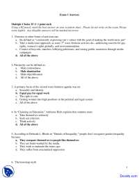 Male Centeredness - Introduction to Women Studies - Exam