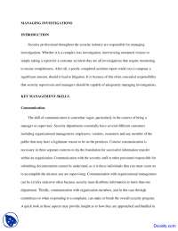 Managing Investigations - Criminal Investigation - Lecture Notes