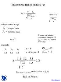 Studentized Range Statistic - Data Analysis in Psychology - Lecture ...
