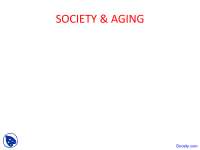 Introduction - Society and Aging - Lecture Slides - Docsity