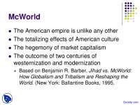 McWorld - Globalization - Lecture Slides
