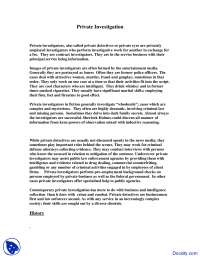 Private Investigation - Criminal Investigation - Lecture Notes