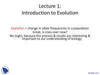 Introduction to Evolution - Evolution - Lecture Slides - Docsity
