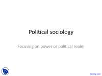 Political Sociology - Society - Lecture Slides