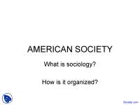 Organization & Specialization in Sociology: ASA & Purdue University