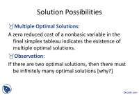 Solution Possibilities - Introduction to Operations Research - Lecture Slides