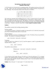 Operations Research - Introduction to Operations Research - Solved Exam