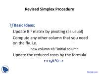 Revised Simplex Method: An Efficient Approach to Linear Programming