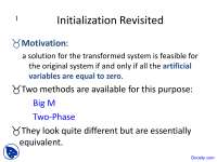 Linear Programming: Big M Method vs Two-Phase Method