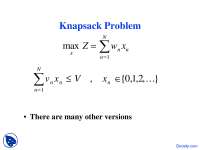 Knapsack Problem - Introduction to Operations Research - Lecture Slides
