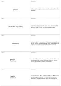 Chapter 1: Introduction | PPE 4003 - Theories of Personality