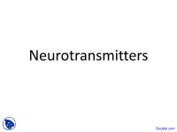 Neurotransmitters - Neurobiology - Lecture Slides