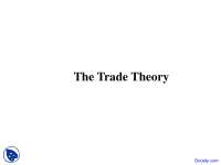 Trade Theory - International Trade - Lecture Slides