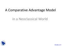 Comparative Advantage Model - International Trade - Lecture Slides