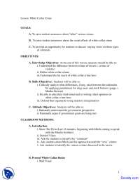 White Collar Crime - Law of Criminal - Lecture Notes