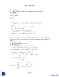 Constant Force - Life Contingencies - Solved Assignment - Docsity