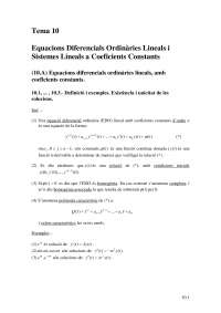 Ecuaciones Diferenciales Ordinarias Y Sistemas Dinámicos Lineales a Coeficientes Constantes