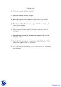 Fruit and Seeds - Classification of Plants - Quiz