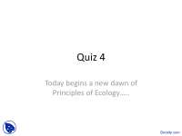Heritable Trait - Principles of Ecology - Solved Quiz