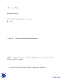 Plate Tectonics - Introduction to Oceanography - Lab