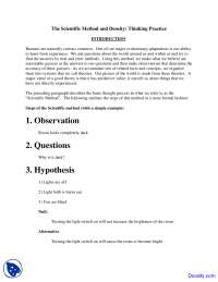 Scientific Method and Density - Introduction to Oceanography - Lab