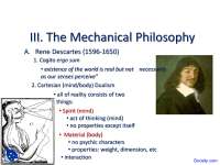 Mechanical Philosophy - Roots of Science - Lecture Slides