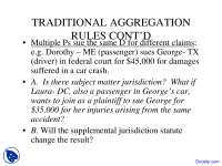 Traditional Aggregation Rules and Supplemental Jurisdiction in Federal Courts