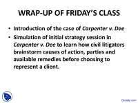 Initial Strategy - Civil Procedure - Lecture Slides