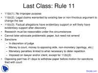 Rule 11 Sanctions and Their Application in Various Scenarios