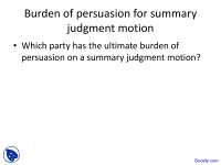 Judgment Motion - Civil Procedure - Lecture Slides