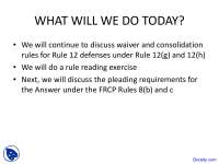 Rule 12 Defenses and Answering in Federal Civil Proceedings