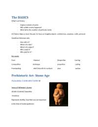 Lecture Notes on Prehistoric Art, Stone Age | ARHI 2300