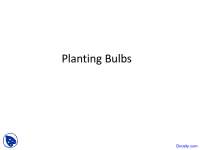 Planting Bulbs, Propagation - Horticulture - Lecture Slides