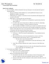 Quasi - Civil Procedure - Lecture Notes