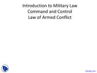 Command and Control - Military Law - Lecture Slides