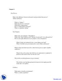 Due Process: Substantive vs. Procedural, Takings, New Property, Goldberg, Matthews