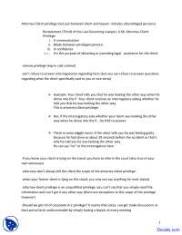 Attorney Client Privilege - Civil Procedure - Lecture Notes