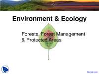 Forest Management - Environment and Ecology - Lecture Slides - Docsity