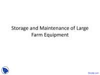 Large Farm Equipment - Mechanics - Lecture Slides