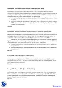 Binomial Probabilities - Statistics - Quiz - Docsity