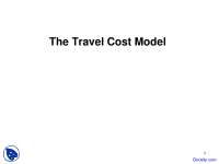 Travel Cost Model - Environmental Economics - Lecture Slides