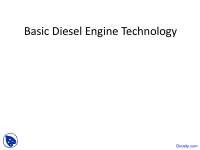 Basic Diesel Engine Technology - Mechanics - Lecture Slides