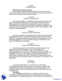 Express Warranty - Marketing and Sales Law - Lecture Notes