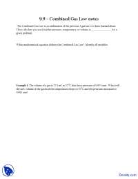 Combined Gas Law: Equation and Problem Solving