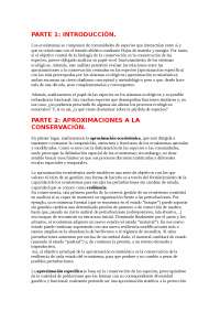PARTE 1: INTRODUCCIÓN PARTE 2: APROXIMACIONES A LA CONSERVACIÓN P