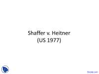 Jurisdiction in Shaffer v. Heitner and World-Wide Volkswagen v. Woodson