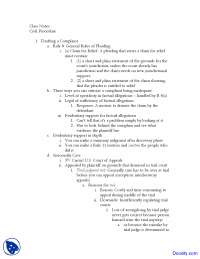 General Rules of Pleading - Civil Procedure - Lecture Notes