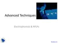 Advanced Techniques - Application of Biology - Lecture Slides - Docsity